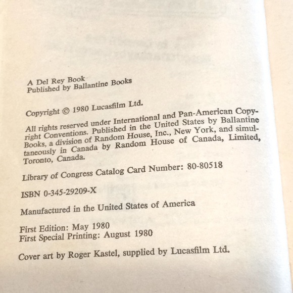 Vtg Empire Strikes Back May 1980 Ballanine Books. - Picture 5 of 5